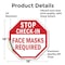 Signmission Stop Check-in Face Masks Required, 18 Inch X 18 Inch, Vinyl Decal OC-D-18-54 - alternate 4