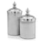 Homeroots Set of Two Silver Aluminum Tweed Decorative Canisters, 2PK 354646 - alternate 1