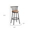 Homeroots Set of Two 29" Brown and Black Microfiber and Metal Low Back Bar Height Swivel Bar Chairs 568248 - alternate 4