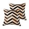 Homeroots Set of Two 18" Black Brown and Beige Chevron Cowhide Throw Pillows, 2PK 544590 - alternate 6