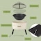 Pure Garden Outdoor Fire Pit 21 in Round Faux Concrete Firepit Wood Burning Fire Pit w/ Accessories 50-LG1477 - alternate 6