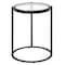 Homeroots 20" Black And Clear Glass And Steel Round End Table 543819 - alternate 7