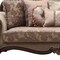 Homeroots 88" Beige Velvet Floral Sofa And Toss Pillows With Brown Legs 348219 - alternate 4