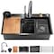 Serenelife Stainless Steel Kitchen Sink Black, Modern and Highly Durable Kitchen Sinks Includes Water Purifier SL7546BK - alternate 1
