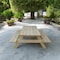 Homeroots 94" Beige Solid Wood Outdoor Picnic Table with Umbrella Hole 525012 - alternate 1