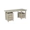 Homeroots 68" Gray Solid Wood Writing Desk With Three Drawers 569607 - alternate 8