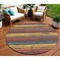 Homeroots 8' Granite Gray Copper And Yellow Round Striped Washable Indoor Outdoor Area Rug 598892 - alternate 6
