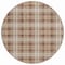 Homeroots 8' Brown Beige And Gold Round Plaid Washable Indoor Outdoor Area Rug 597095 - alternate 7