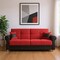 Homeroots 89" Black Burgundy Faux Leather Velvet Convertible Futon Sleeper Sofa w/ Toss Pillows And Storage 607113 - alternate 4