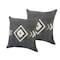 Homeroots Set of Two 20" Black And White Geometric Cotton Throw Pillows with Texture, 2PK 588364 - alternate 4