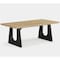 Kioottoo 71'' Farmhouse Oak & Black Dining Table, Rustic for 6-8 with Solid Wood Legs TB-NY259 - alternate 5