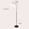 Jonathan Y Devon 60.5" Modern Glam Metal Arc LED Floor Lamp with Pleated Shade, Black/White JYL1148B - alternate 8