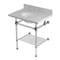 Kingston Brass 30-Inch Carrara Marble Console Sink with Acrylic Legs and Shelf, 8-Inch, 3-Hole KVPB30MAB1 - alternate 1