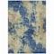 Homeroots 10' X 14' Navy Blue And Beige Abstract Washable Indoor Outdoor Area Rug 630698 - alternate 2