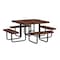 Leisure Craft Square Picnic Table, Brown, Surface Mount, 46 in T46SQSM-BROWN - alternate 1