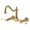 Kingston Brass Two-Handle Wall Mount Bridge Kitchen Faucet, Brushed Brass KS1247BPL - alternate 1