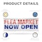 Signmission Flea Market Now Open, 18 Inch x 48 Inch, Vinyl Banner B-30635 - alternate 3