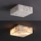 Jonathan Y Giulia 13" 2-Light Modern Contemporary Alabaster/Iron Square LED Flush Mount, White Marbling/Black JYL1201B - alternate 6