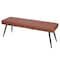 Homeroots 54in Brown and Black Faux Leather Upholstered Dining Bench 558170 - alternate 5