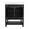 Flash Furniture Vega 30in. Vanity w/Sink, Soft Close Doors & Open Shelf, Carrara Marble, Gold Hardware, Black/White FS-VEGA30-BK-HDGLD-GG - alternate 10