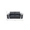 Homeroots 72in Dark Gray And Silver Genuine Leather Loveseat 518568 - alternate 7