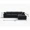 Homeroots 120" Black Linen Blend Modular Sofa With Ottoman And Storage 714583 - alternate 4