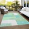 Homeroots 8' X 10' Sage Mint Green Teal Blue And Ivory Geometric Washable Indoor Outdoor Area Rug 612385 - alternate 5