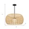 Homeroots Natural And Black Rattan And Metal LED Dimmable Outdoor Hanging Pendent Light 683476 - alternate 3