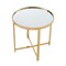 Homeroots 22" Gold Glass And Stainless Steel Round Mirrored End Table 528628 - alternate 6