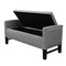 Homeroots 50" Light Gray and Black Upholstered Linen Bench with Flip top 530675 - alternate 6