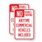 Signmission No Double Parking Anytime Commercial Vehicles Included, 12'' X 18'', Heavy Gauge Aluminum, 2PK A-1218-2PACK-23849 - alternate 1