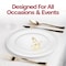 Smarty Had A Party 6.25" White with Gold Floral Round Plastic Pastry Plates, 120PK 216WHG-CASE - alternate 5