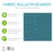 Ghent Fabric Wrapped Bulletin Board, 4'H x 6'W, Teal, Square Corners 12UT46-W97 - alternate 4