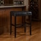Homeroots Set of Two 31" Black Faux Leather and Solid Wood Backless Bar Height Bar Chairs 632421 - alternate 1