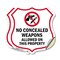Signmission Concealed Carry Shield Sign No Concealed, 4 inch X 4 inch, Vinyl Decal, 2PK SHI-D-2PACK-4-372 - alternate 1