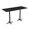 Flash Furniture Commercial Black Laminate Tabletop-Dual Bar Height Crisscross Bases, 72 in x 30 in XU-BLKTB-3072-T2222B-GG - alternate 1
