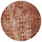 Homeroots 8' Orange Round Ikat Washable Indoor Outdoor Area Rug 576997 - alternate 5