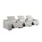 Homeroots 129" Light Gray Italian Leather Reclining USB Sofa 632873 - alternate 1