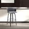 Homeroots 30" Gray And Black Faux Leather Swivel Bar Height Bar Chair 534424 - alternate 6