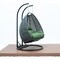 Leisuremod Charcoal Wicker Hanging 2 person Egg Swing Chair with Dark Green Cushions ESCCH-57DG - alternate 5