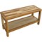 Homeroots 36" Natural Solid Teak Rectangular Shower Bench With Shelf 376700 - alternate 5