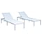 Leisuremod Marlin Patio Chaise Lounge Chair with White Aluminum Frame, White, 2PK MLW-77W2 - alternate 1