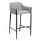 Homeroots 30" Slate Gray And Black Fabric And Steel Bar Height Bar Chair 555655 - alternate 6