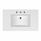 Whitehaus Collection 37 in Countertop Vanity Sink with Integrated Rectangular Bowl, Faucet Drilling and Overflow WHCS3722-3H - alternate 5