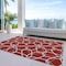 Homeroots 10' X 14' Red And Ivory Geometric Washable Indoor Outdoor Area Rug 613048 - alternate 5