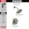 Delta Stryke 14 Series Shower Only, 4.22 in, Lumicoat Stainless T142766-SS-PR - alternate 2