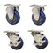 Service Caster 3 Inch Blue Polyurethane Swivel Top Plate Caster Set with 2 Brakes 2 Rigid SCC SCC-20S314-PPUB-BLUE-TLB-2-R314-2 - alternate 1