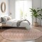 Homeroots 8' Blush Gold And Ivory Round Tribal Washable Indoor Outdoor Area Rug 582610 - alternate 6