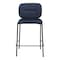 Homeroots Set of Two 25" Blue and Black Velvet and Steel Counter Height Bar Chairs, 2PK 564996 - alternate 4