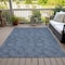 Homeroots 9' X 12' Navy Blue And Ivory Geometric Washable Indoor Outdoor Area Rug 602387 - alternate 6